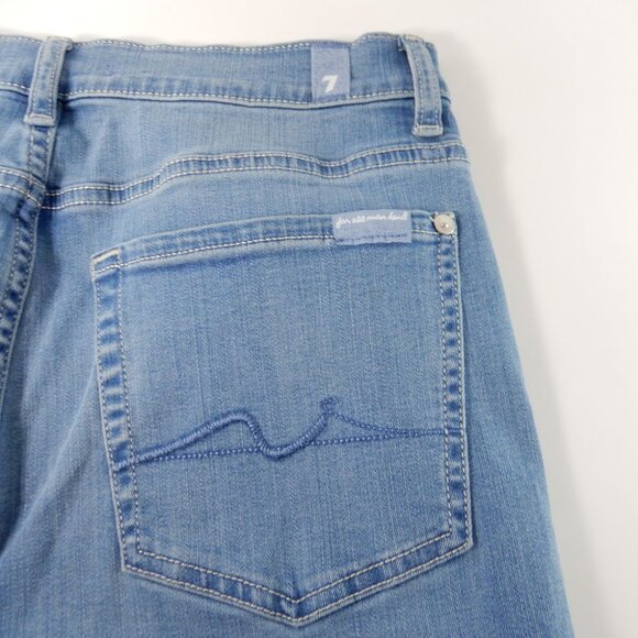 7 For All Mankind Ultra High Rise Wide Jo JEANS 29 Marrakech Blue Stretch NEW - Picture 9 of 9